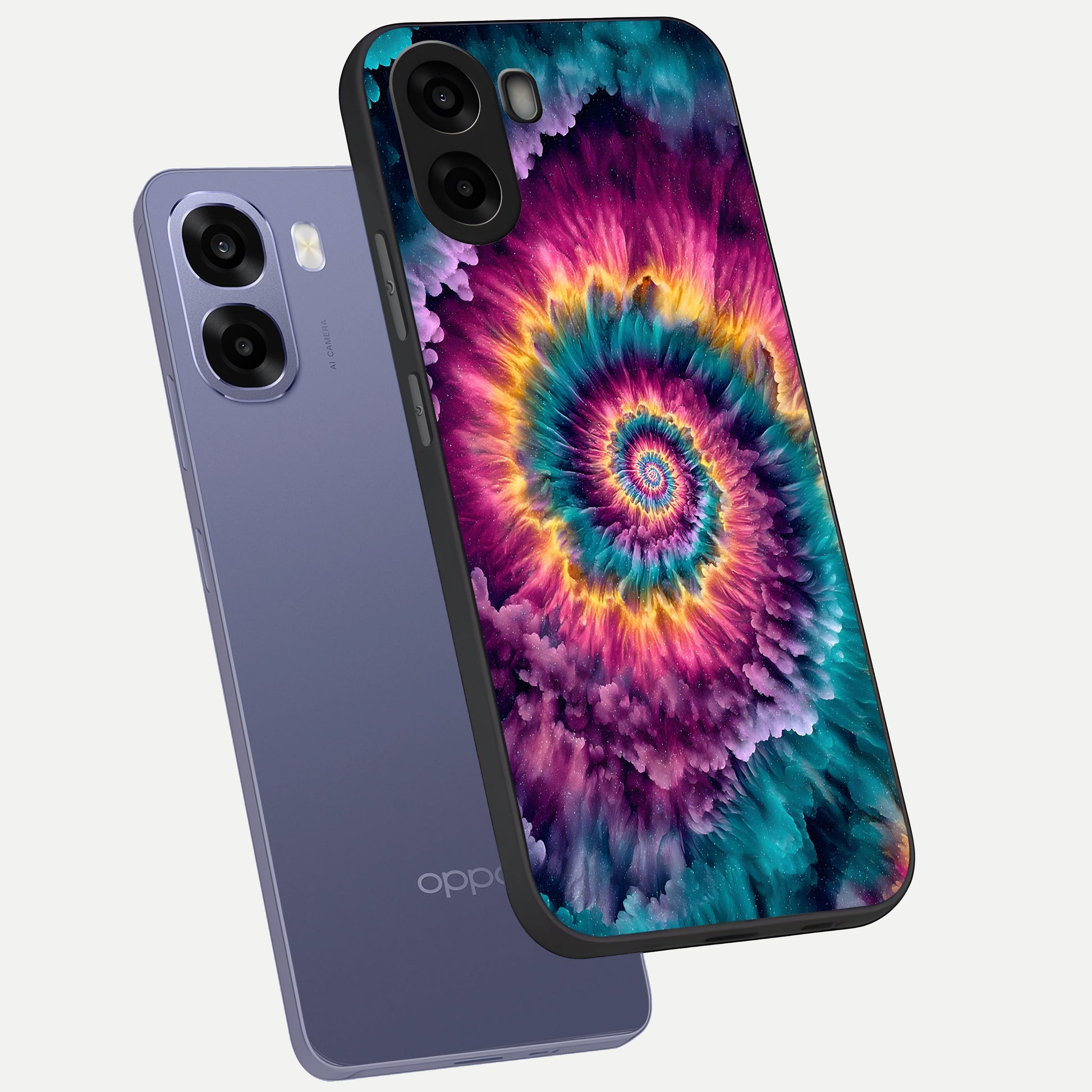  Galactic Spiral Burst phone case For Oppo A6s showing premium glass back cover with detailed artwork