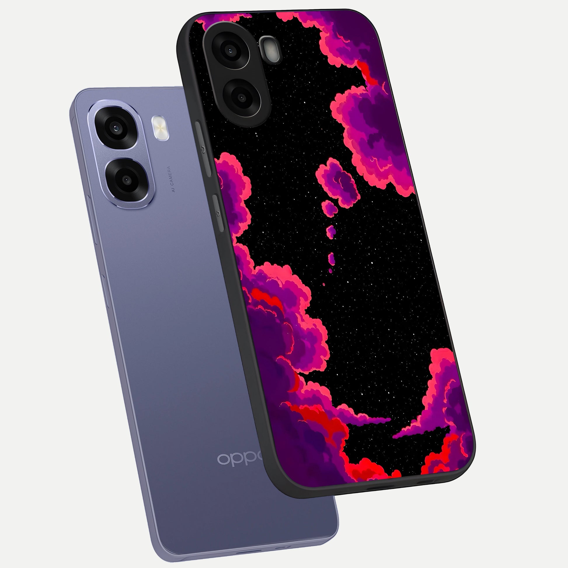  Galaxy Dream Frame phone case For Oppo A6s showing premium glass back cover with detailed artwork