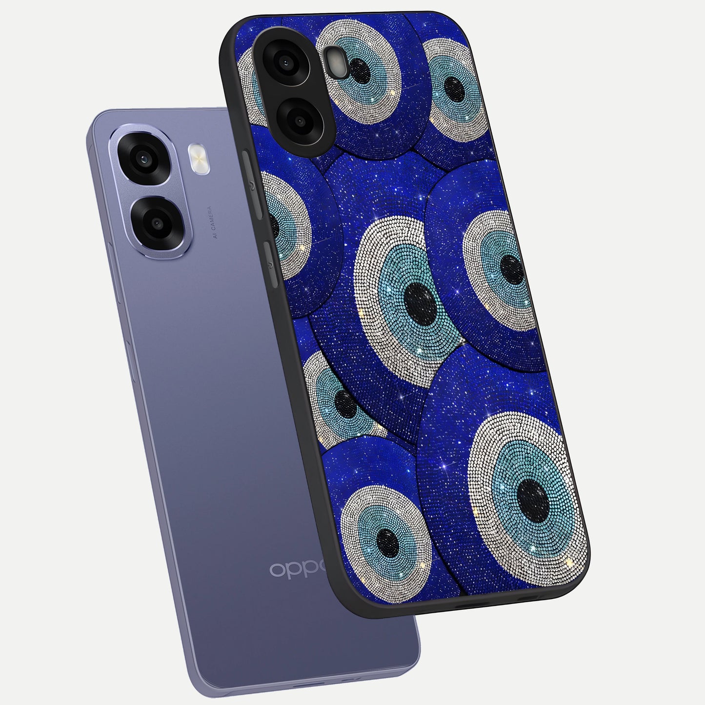  Galaxy Eye Flow phone case For Oppo A6s showing premium glass back cover with detailed artwork