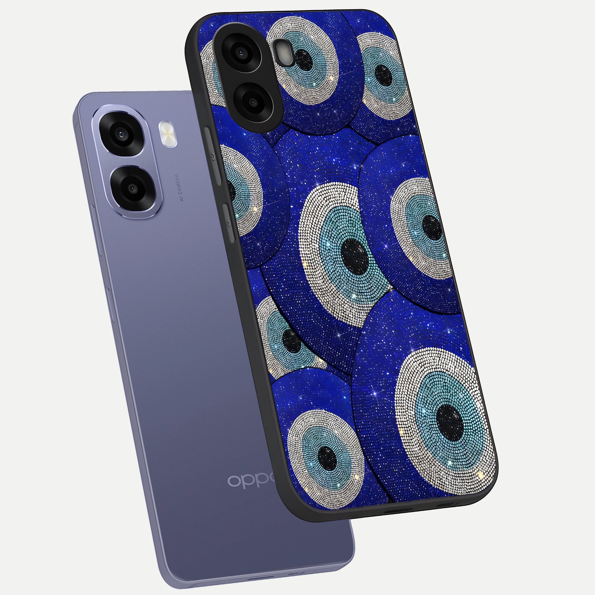  Galaxy Eye Flow phone case For Oppo A6s showing premium glass back cover with detailed artwork