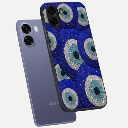  Galaxy Eye Flow phone case For Oppo A6s showing premium glass back cover with detailed artwork