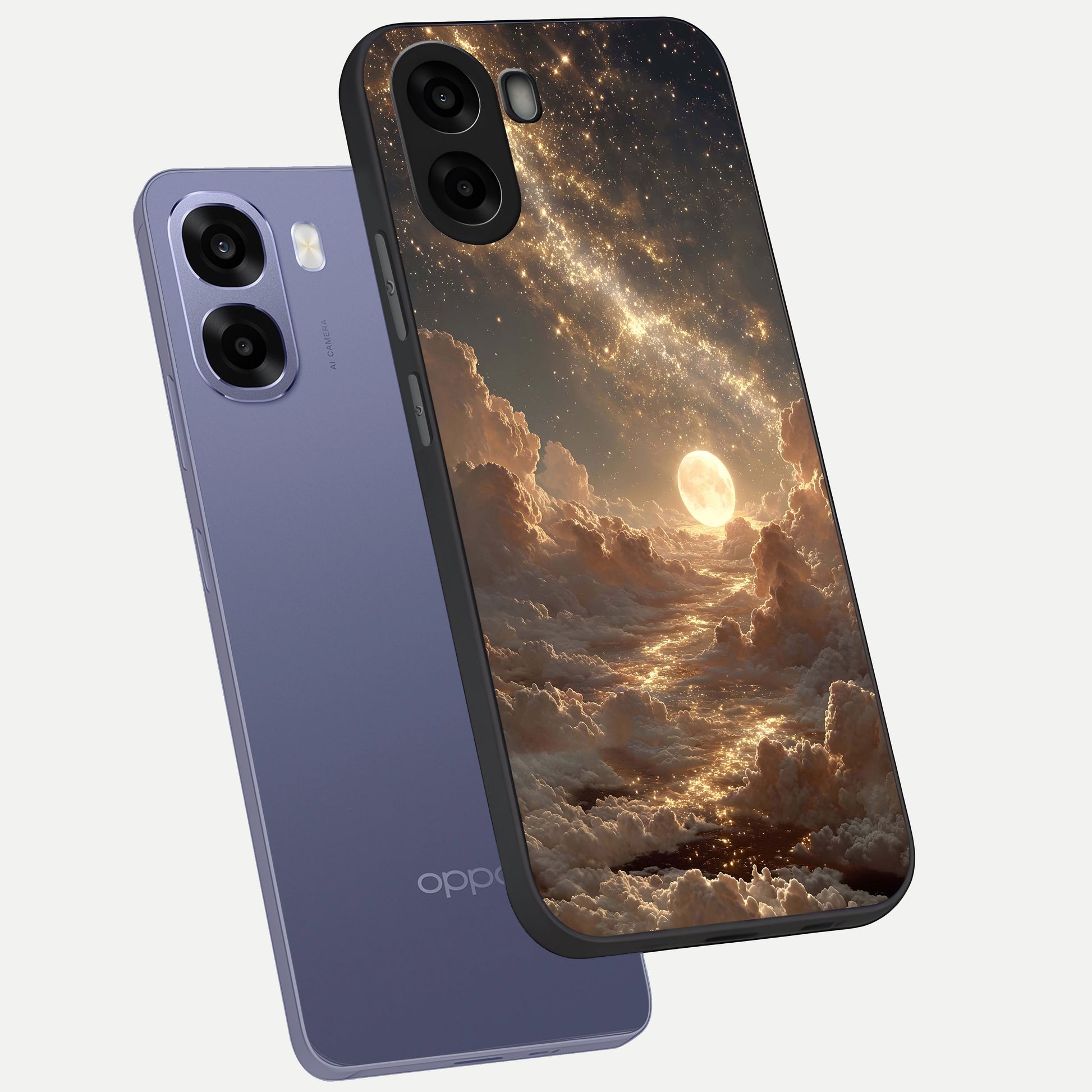  Golden Sky Dream phone case For Oppo A6s showing premium glass back cover with detailed artwork