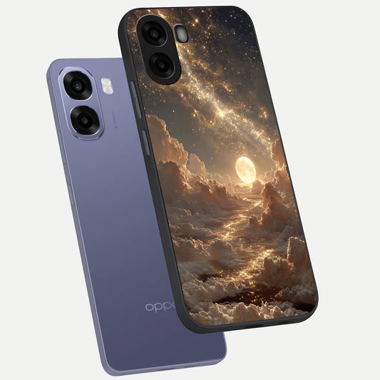  Golden Sky Dream phone case For Oppo A6s showing premium glass back cover with detailed artwork
