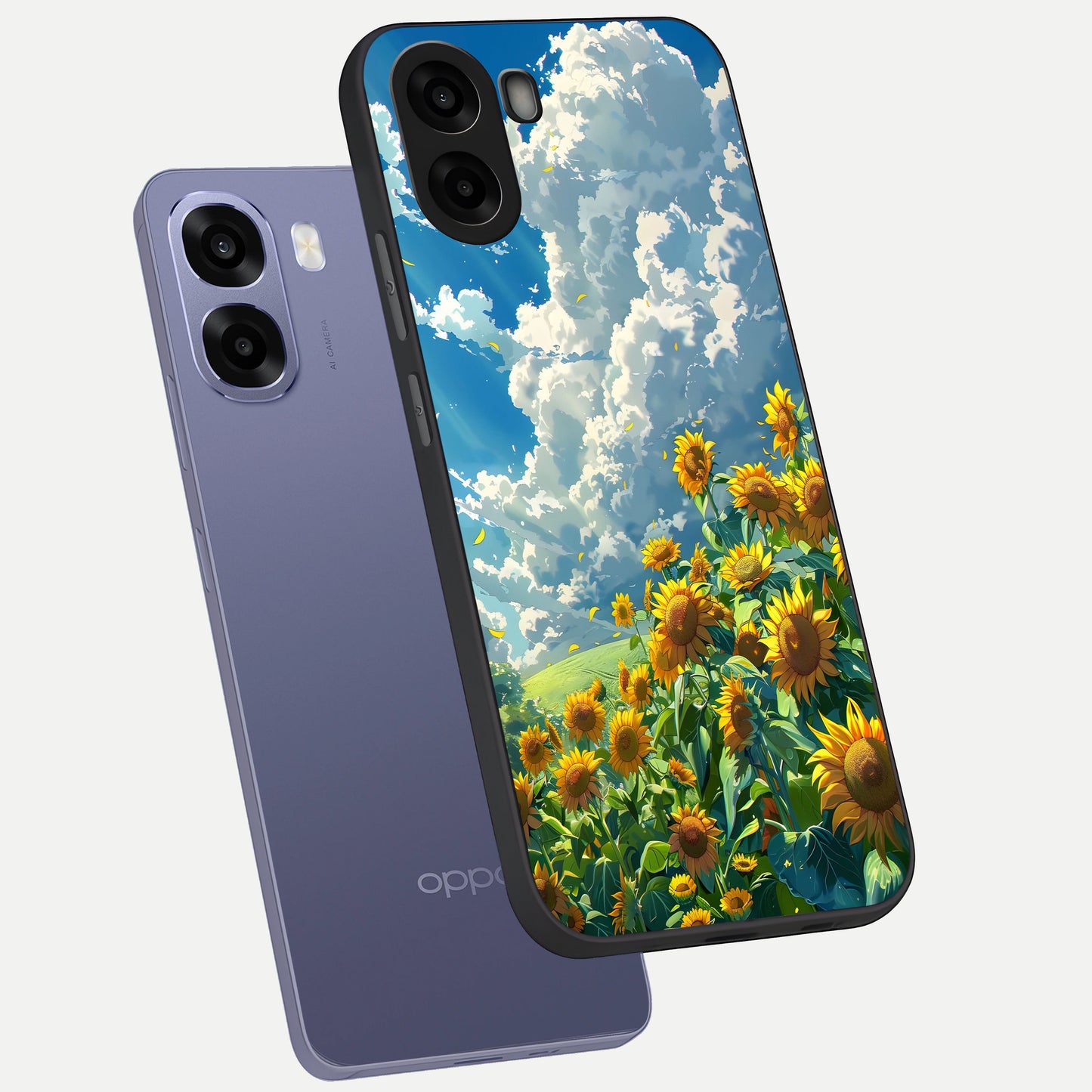 Golden Sun Glory phone case For Oppo A6s showing premium glass back cover with detailed artwork