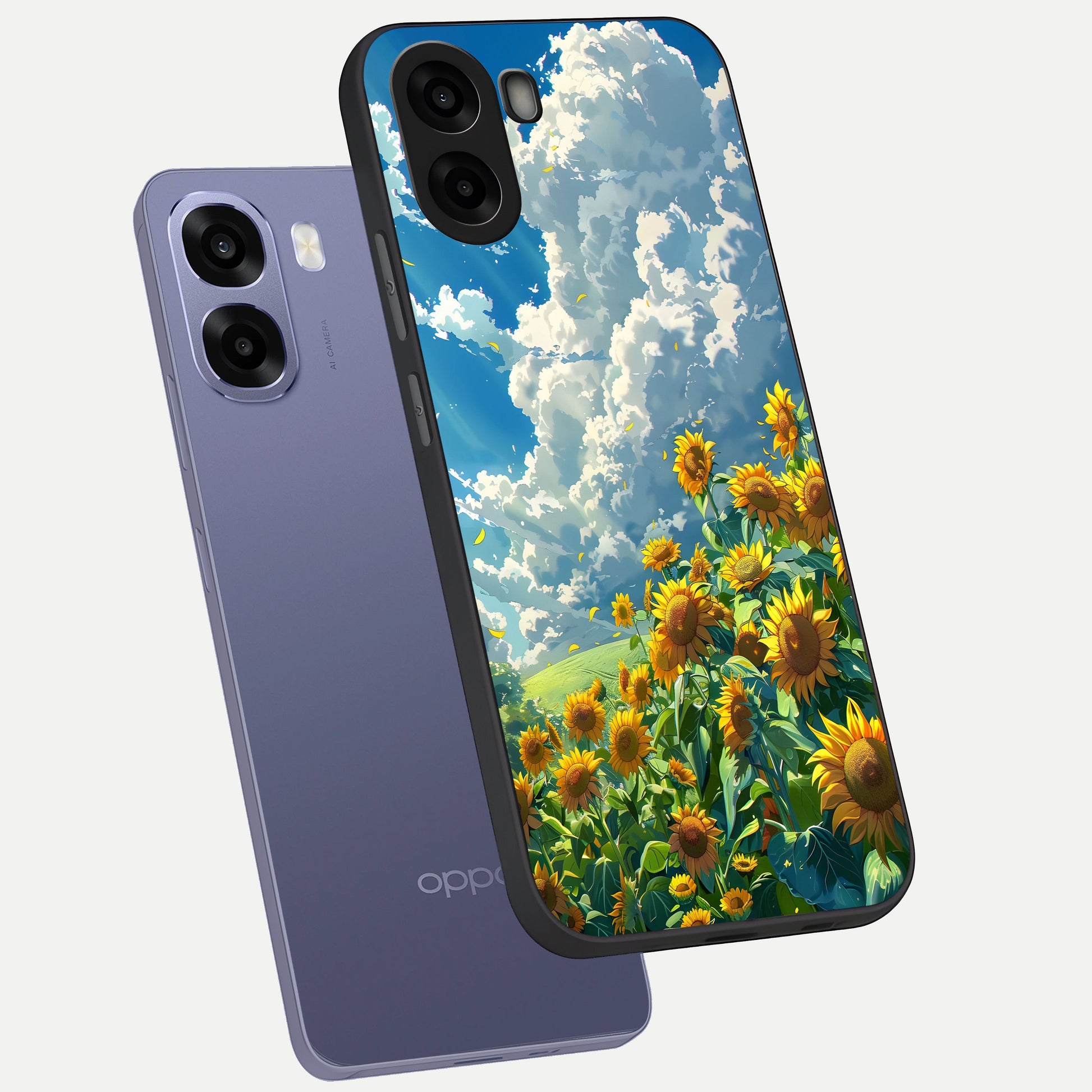  Golden Sun Glory phone case For Oppo A6s showing premium glass back cover with detailed artwork