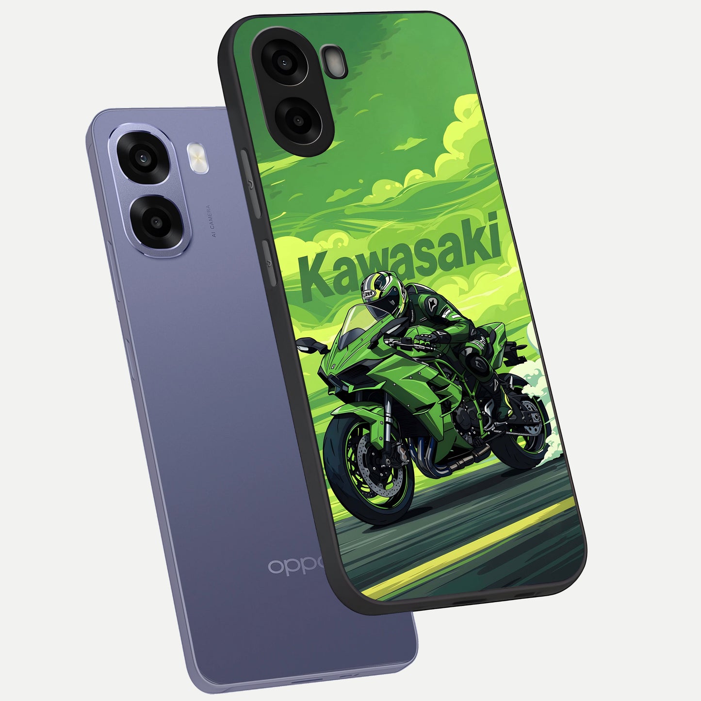 Greenery Sky phone case For Oppo A6s showing premium glass back cover with detailed artwork