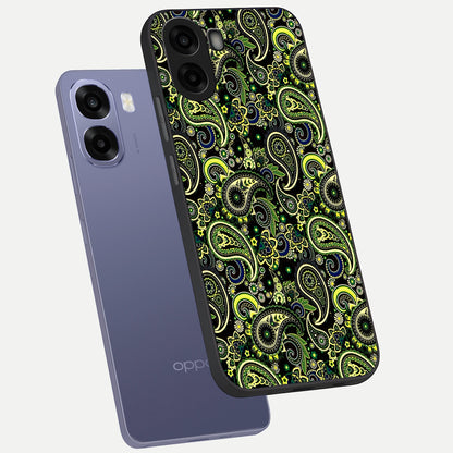  Green Lemon phone case For Oppo A6s showing premium glass back cover with detailed artwork