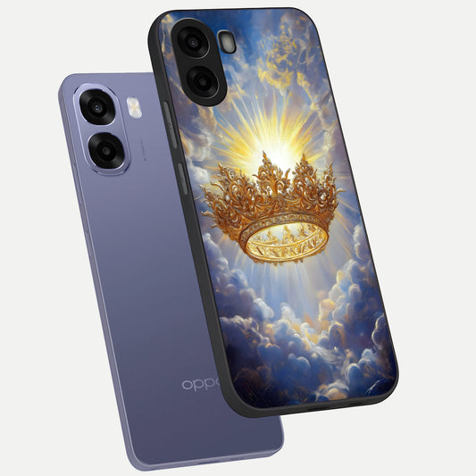  Heavenly Crown Light phone case For Oppo A6s showing premium glass back cover with detailed artwork