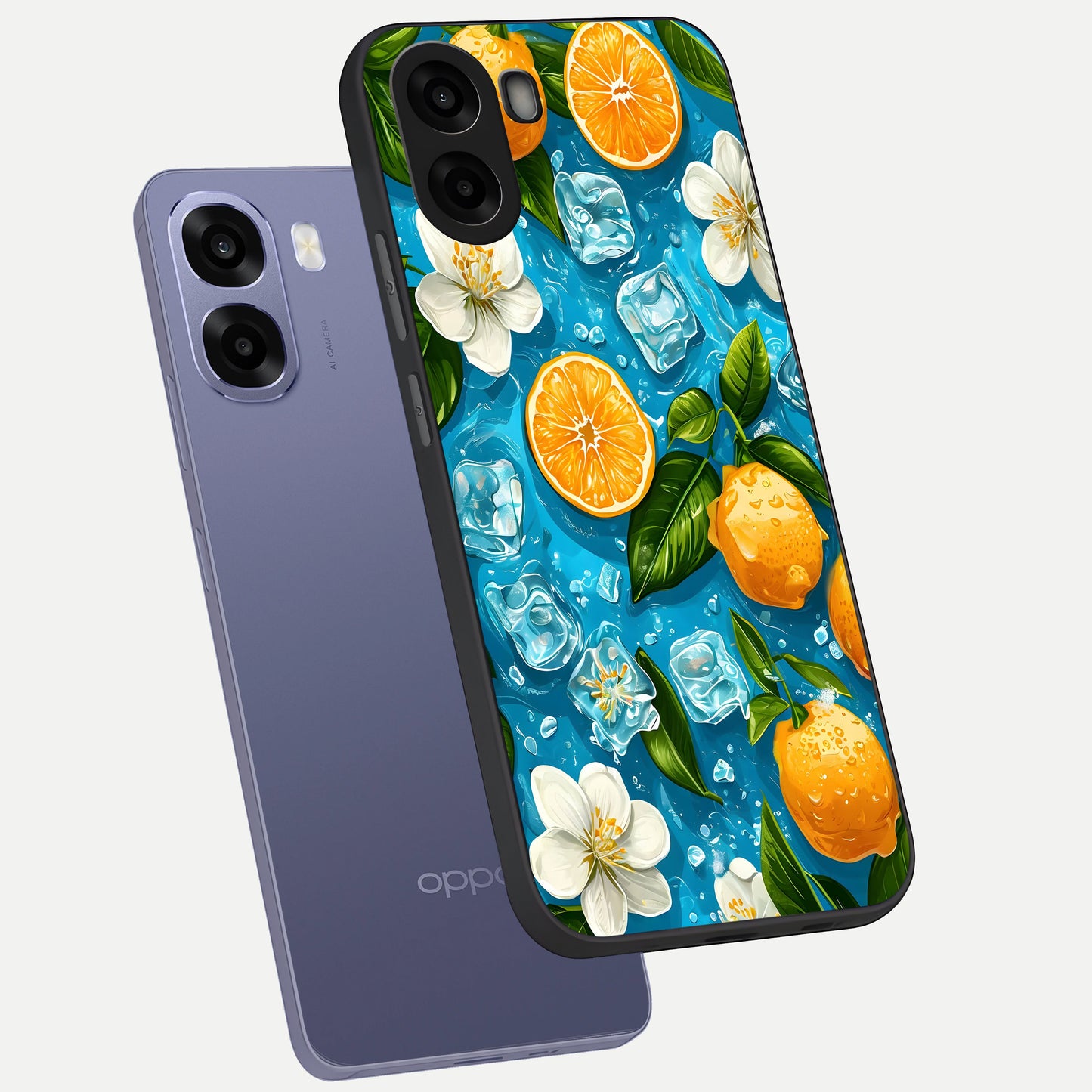  Ice Cube With Orange phone case For Oppo A6s showing premium glass back cover with detailed artwork
