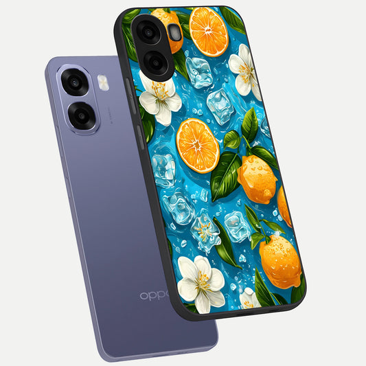  Ice Cube With Orange phone case For Oppo A6s showing premium glass back cover with detailed artwork