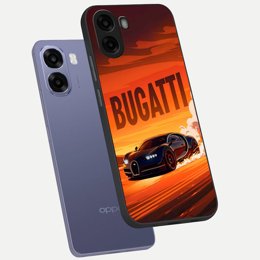  Inferno Bugatti Storm phone case For Oppo A6s showing premium glass back cover with detailed artwork