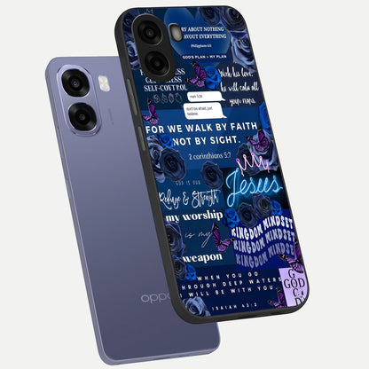  Kingdom Faith Glow phone case For Oppo A6s showing premium glass back cover with detailed artwork