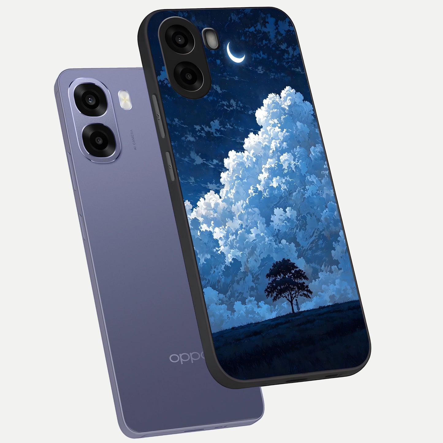  Midnight Sky Serenity phone case For Oppo A6s showing premium glass back cover with detailed artwork
