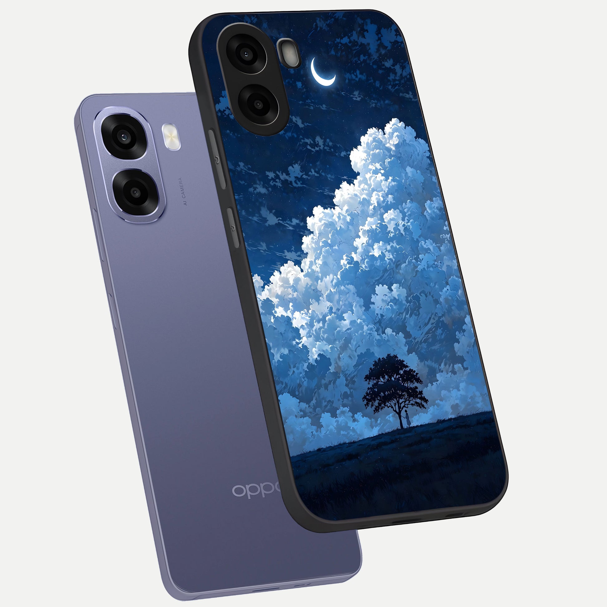  Midnight Sky Serenity phone case For Oppo A6s showing premium glass back cover with detailed artwork