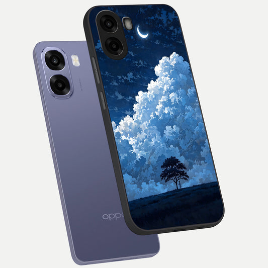  Midnight Sky Serenity phone case For Oppo A6s showing premium glass back cover with detailed artwork