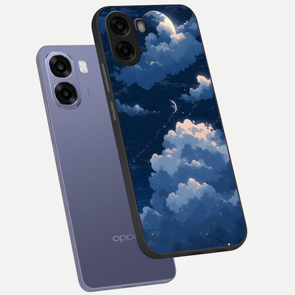  Moon Dream Haze phone case For Oppo A6s showing premium glass back cover with detailed artwork