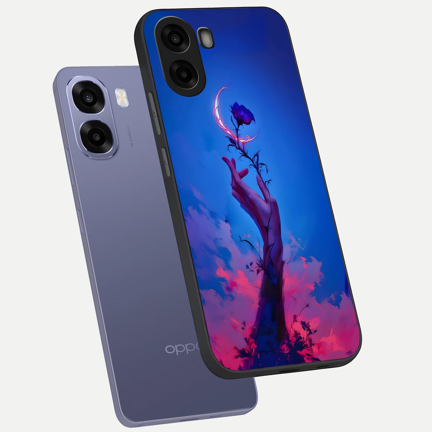  Mystic Hand phone case For Oppo A6s showing premium glass back cover with detailed artwork