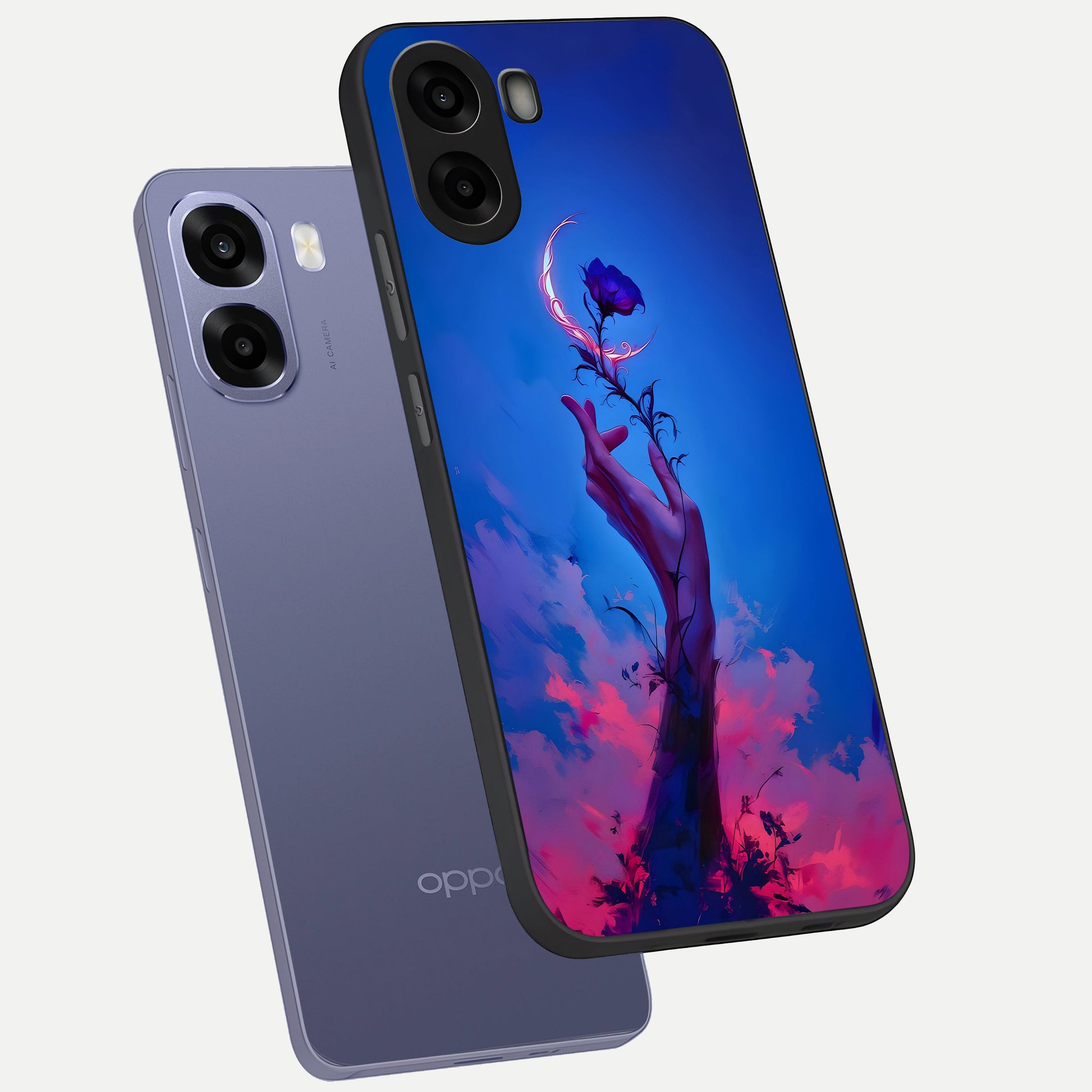  Mystic Hand phone case For Oppo A6s showing premium glass back cover with detailed artwork