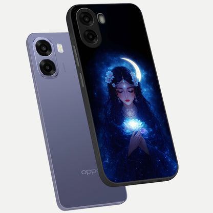  Mystic Moon Queen phone case For Oppo A6s showing premium glass back cover with detailed artwork