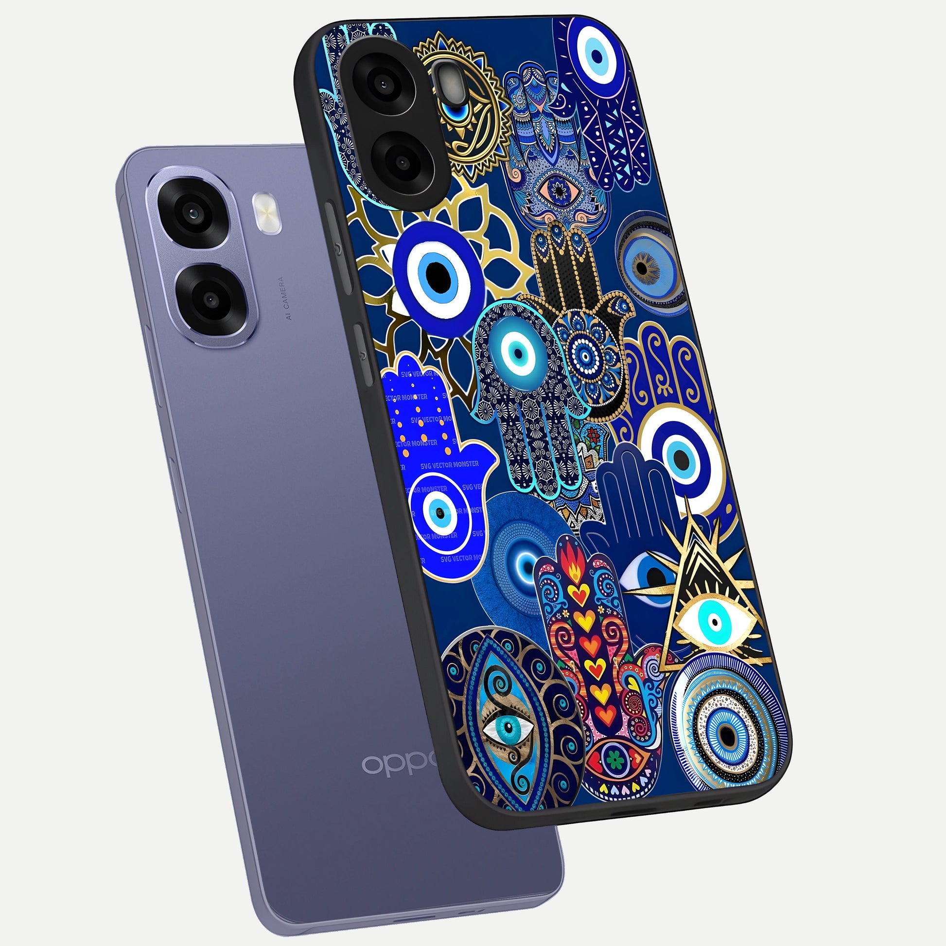 Mystic Palm Guard phone case For Oppo A6s showing premium glass back cover with detailed artwork