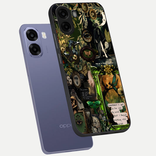  Mystic Woods Secret phone case For Oppo A6s showing premium glass back cover with detailed artwork