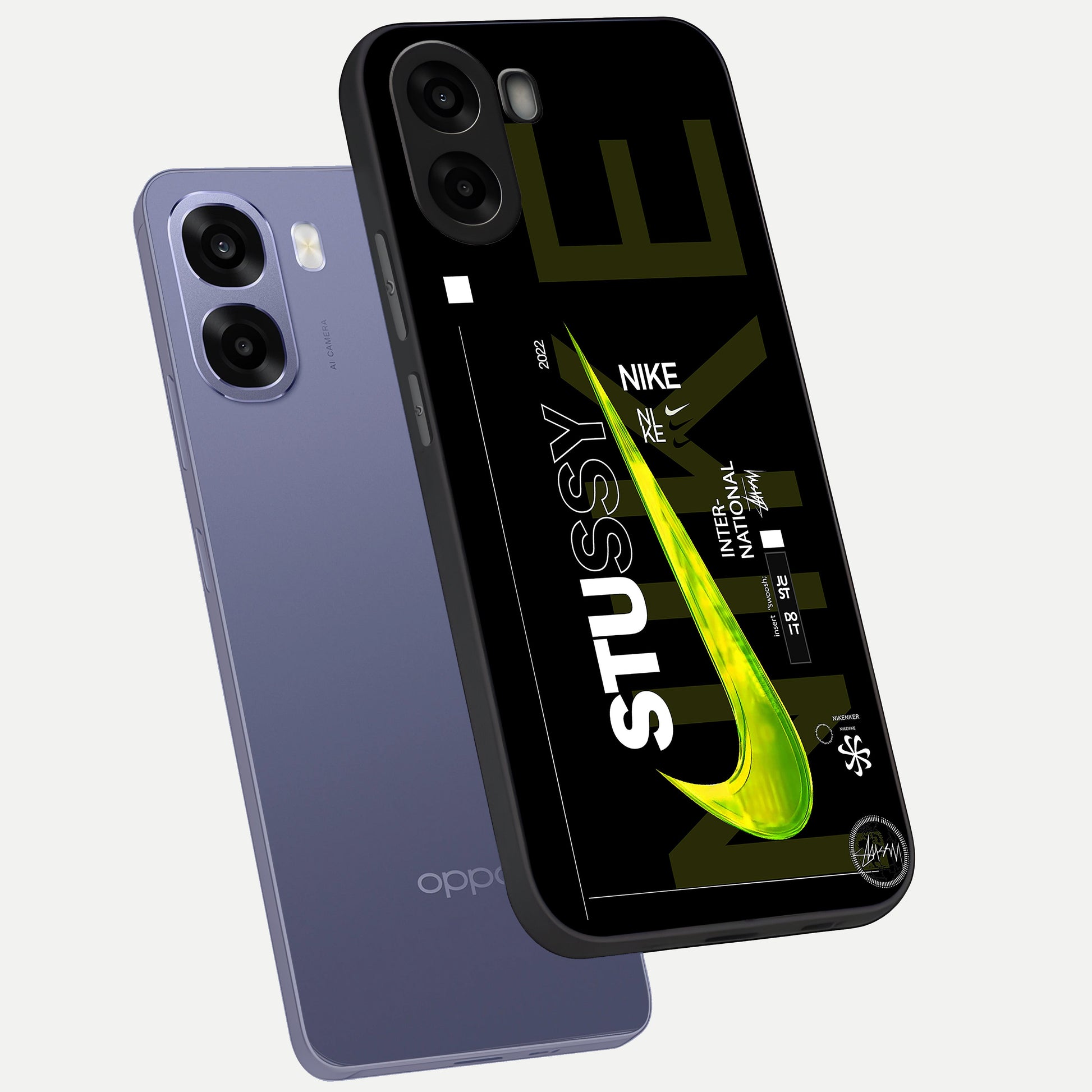  Neon Street Edition phone case For Oppo A6s showing premium glass back cover with detailed artwork