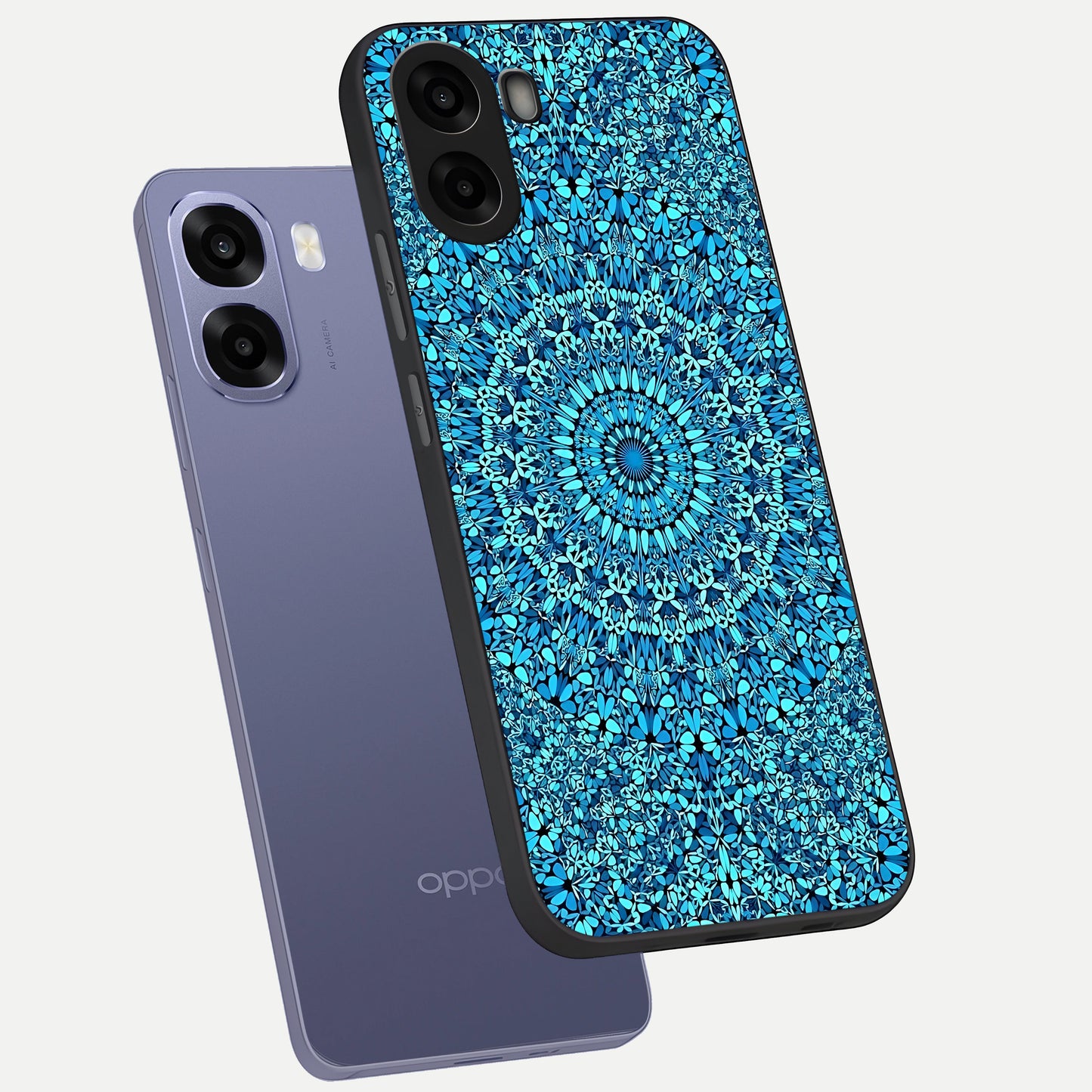  Ocean Bloom Mandala phone case For Oppo A6s showing premium glass back cover with detailed artwork