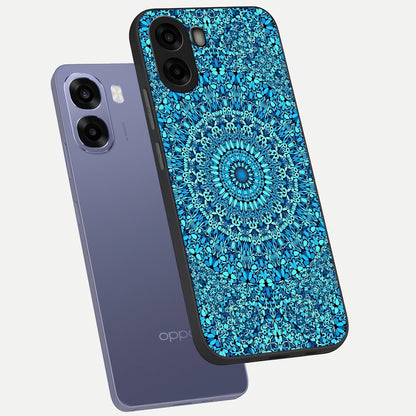  Ocean Bloom Mandala phone case For Oppo A6s showing premium glass back cover with detailed artwork