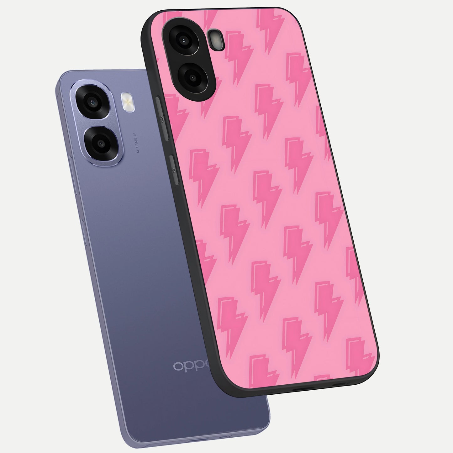  Pink Moo Magic phone case For Oppo A6s showing premium glass back cover with detailed artwork