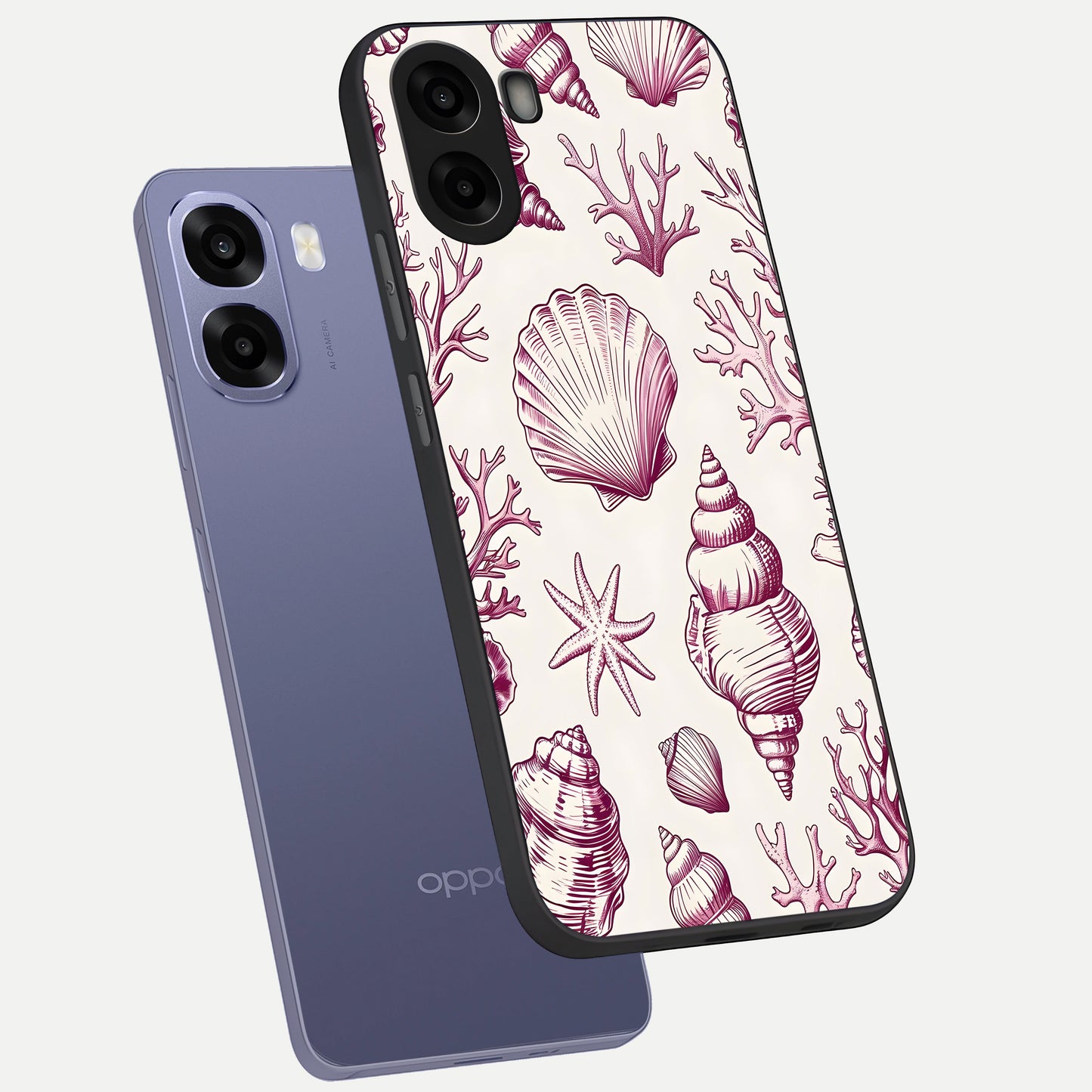  Pink Power Sparks phone case For Oppo A6s showing premium glass back cover with detailed artwork