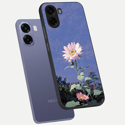  Pink Shells Outline phone case For Oppo A6s showing premium glass back cover with detailed artwork