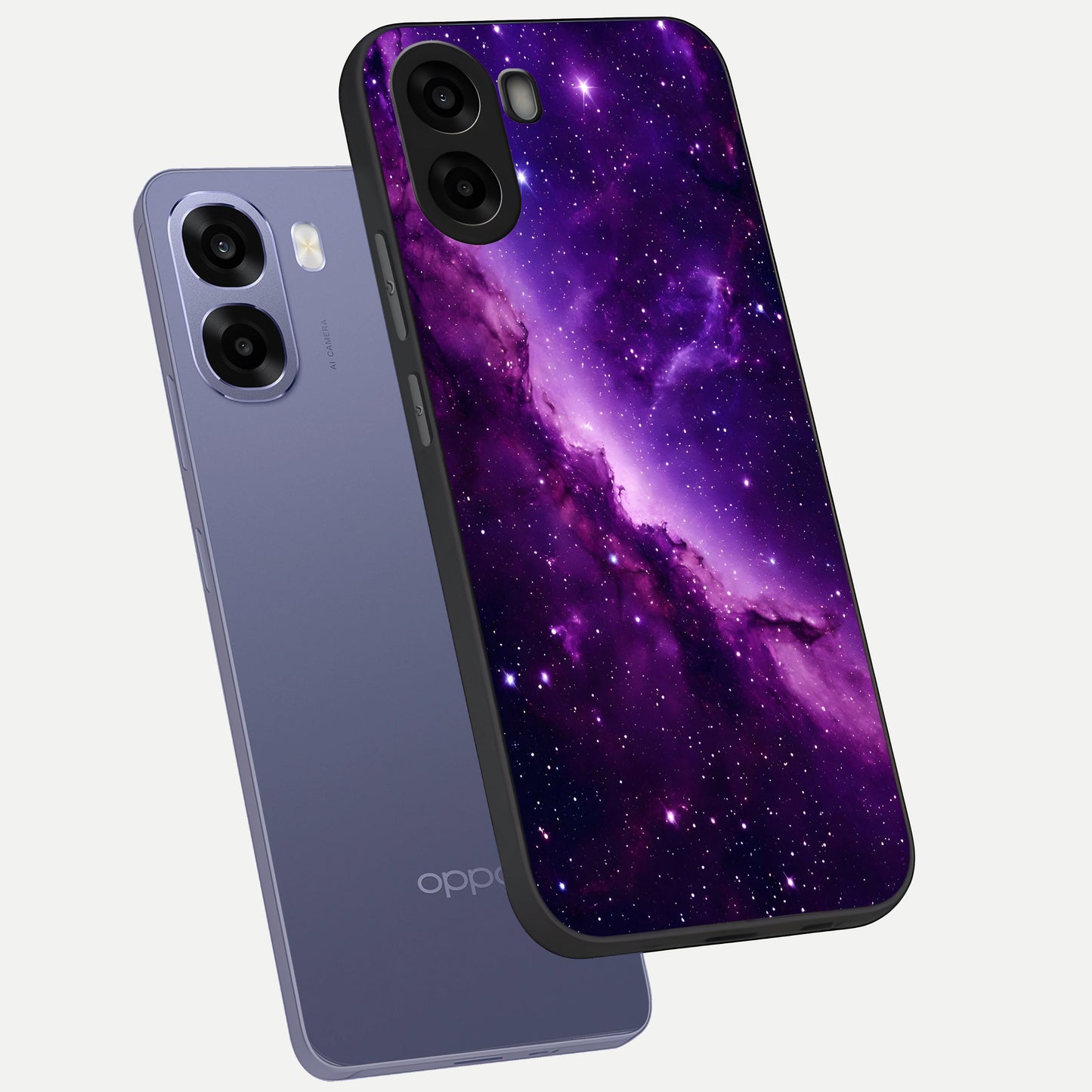  Purple Shade Sky phone case For Oppo A6s showing premium glass back cover with detailed artwork