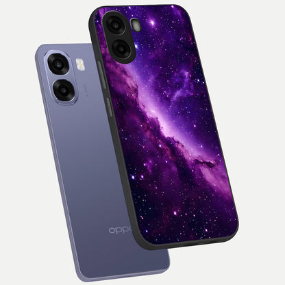  Purple Shade Sky phone case For Oppo A6s showing premium glass back cover with detailed artwork