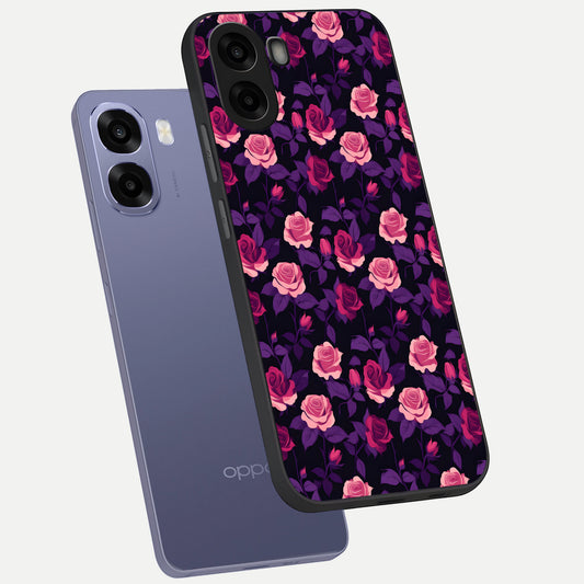  Rose Garden Twilight phone case For Oppo A6s showing premium glass back cover with detailed artwork