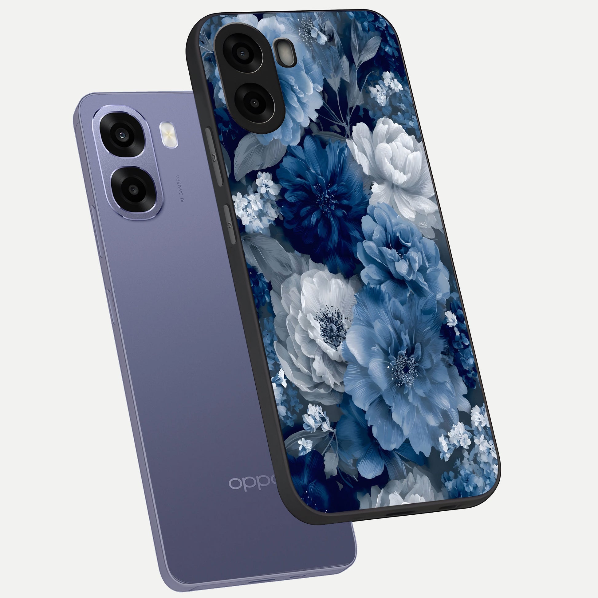  Royal Bloom Garden phone case For Oppo A6s showing premium glass back cover with detailed artwork