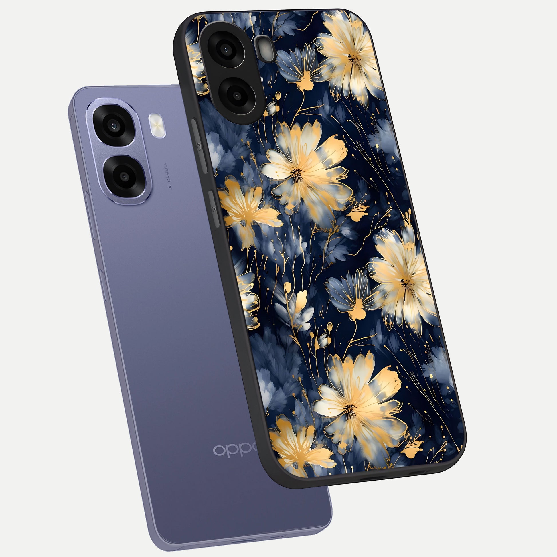 Royal Petal Dream phone case For Oppo A6s showing premium glass back cover with detailed artwork