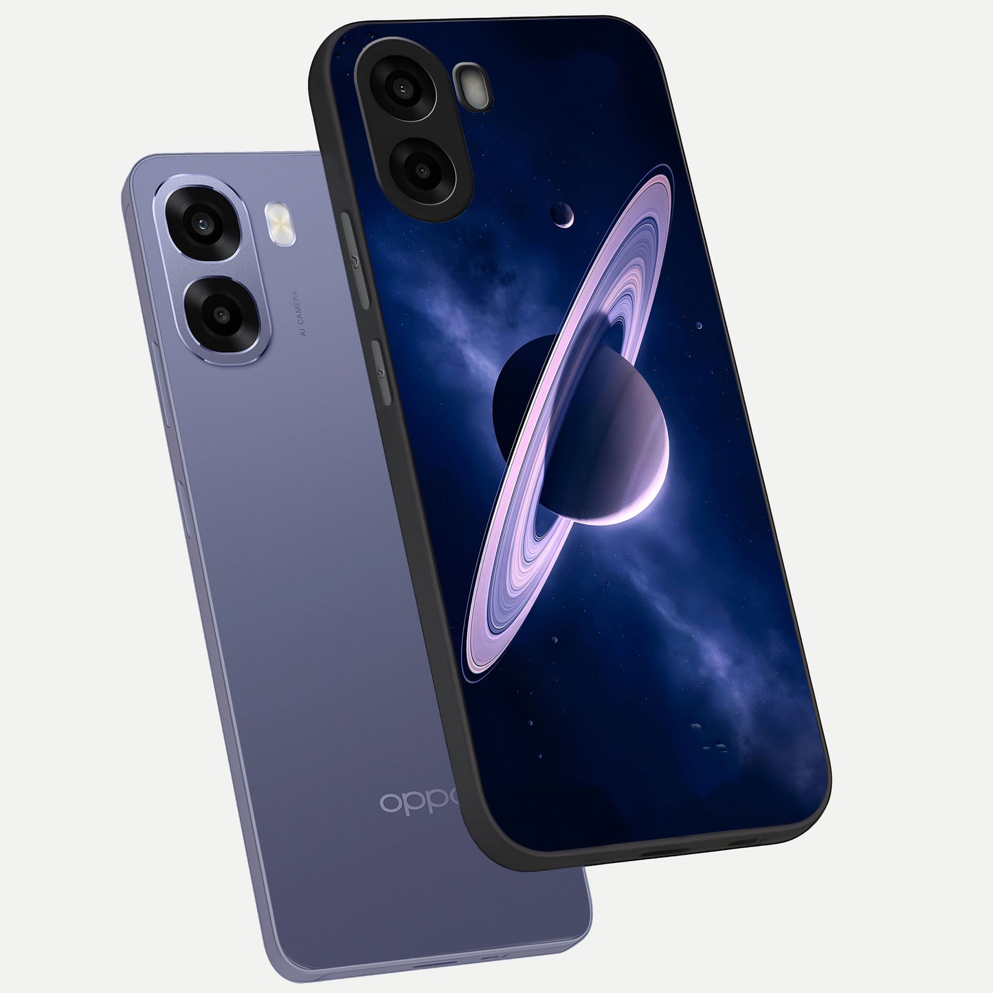 Saturn Ring Mystique phone case For Oppo A6s showing premium glass back cover with detailed artwork