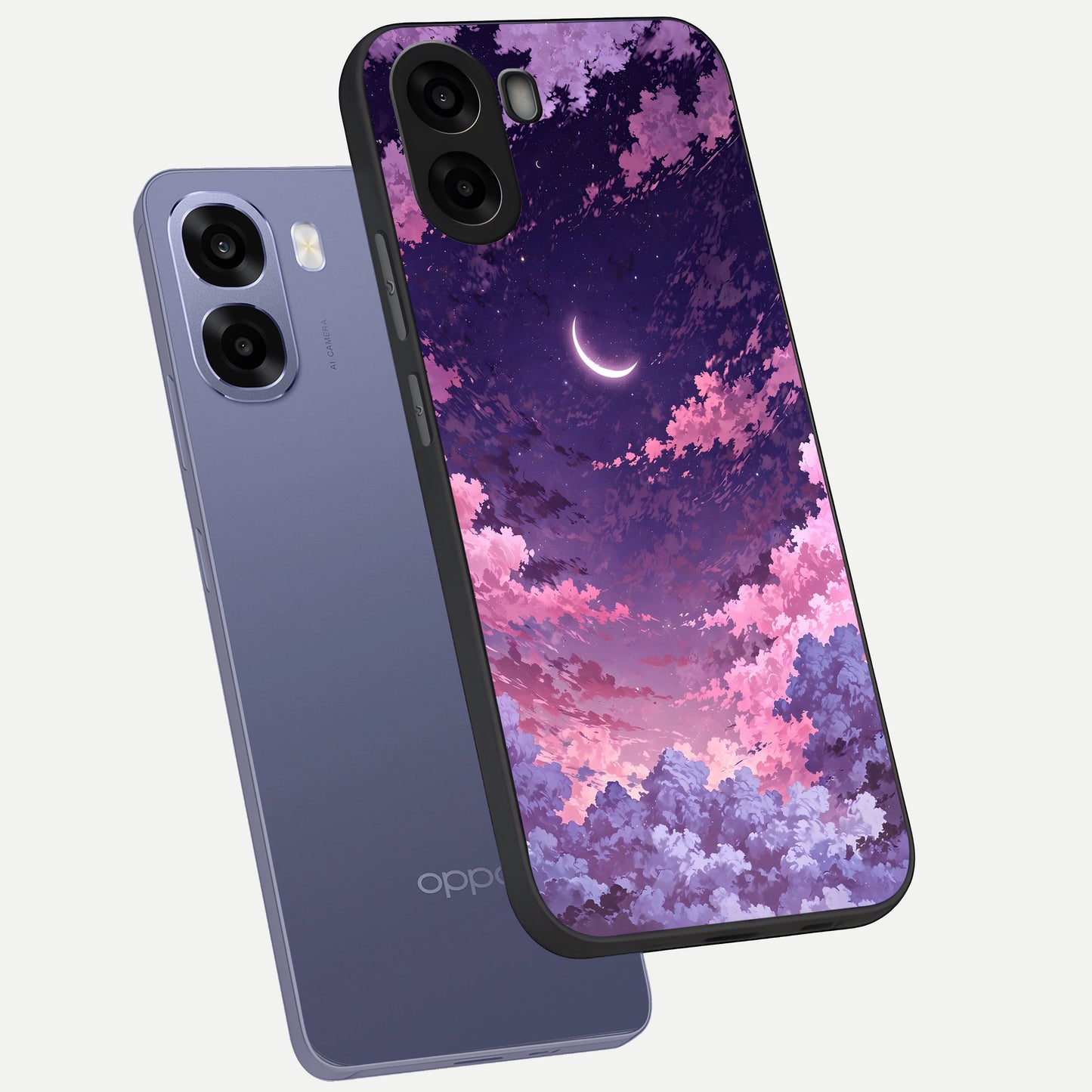  Sky Drift Clouds phone case For Oppo A6s showing premium glass back cover with detailed artwork
