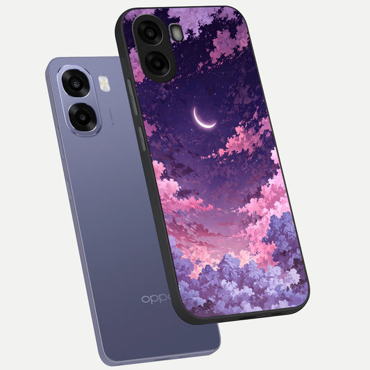  Sky Drift Clouds phone case For Oppo A6s showing premium glass back cover with detailed artwork