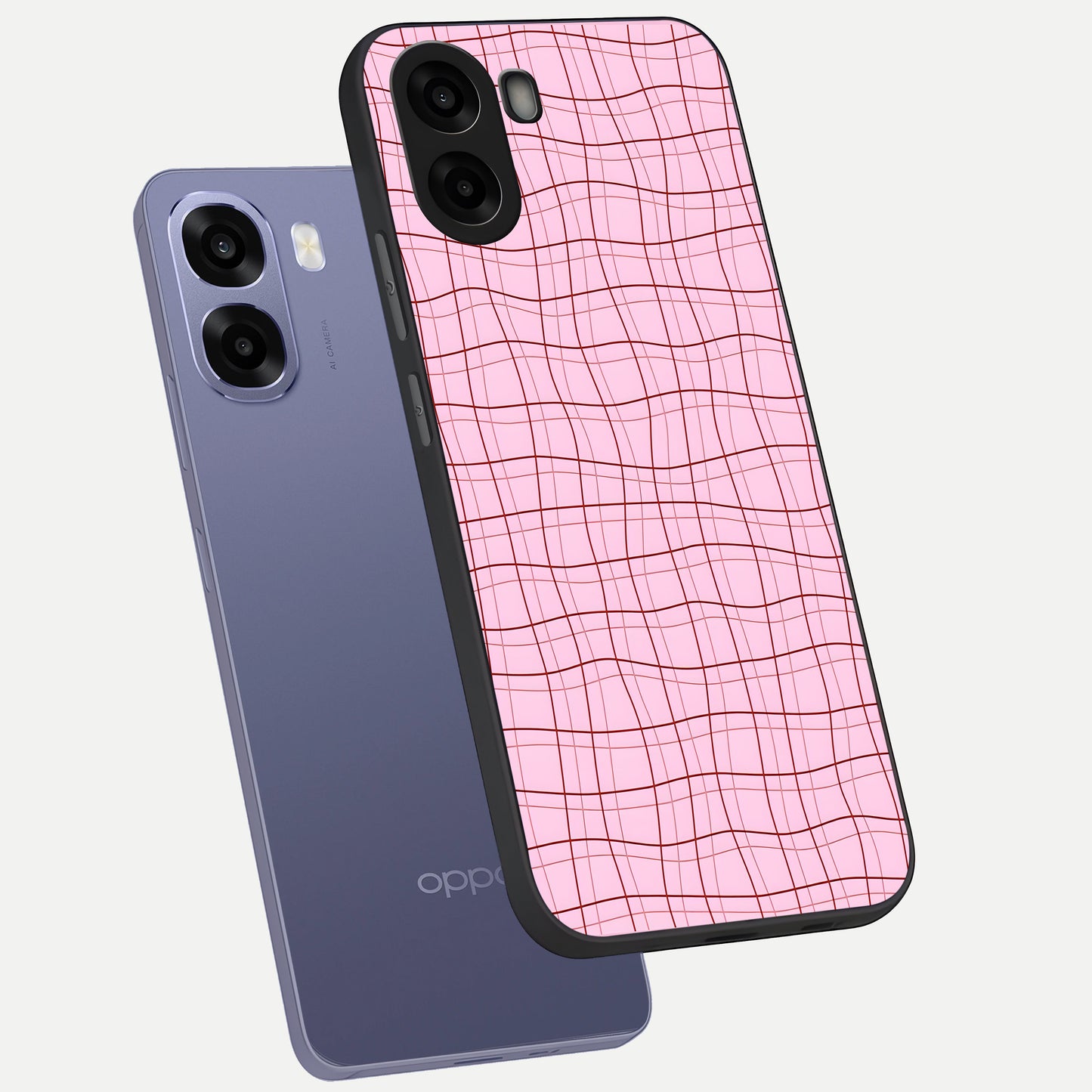  Soft Grid Bliss phone case For Oppo A6s showing premium glass back cover with detailed artwork