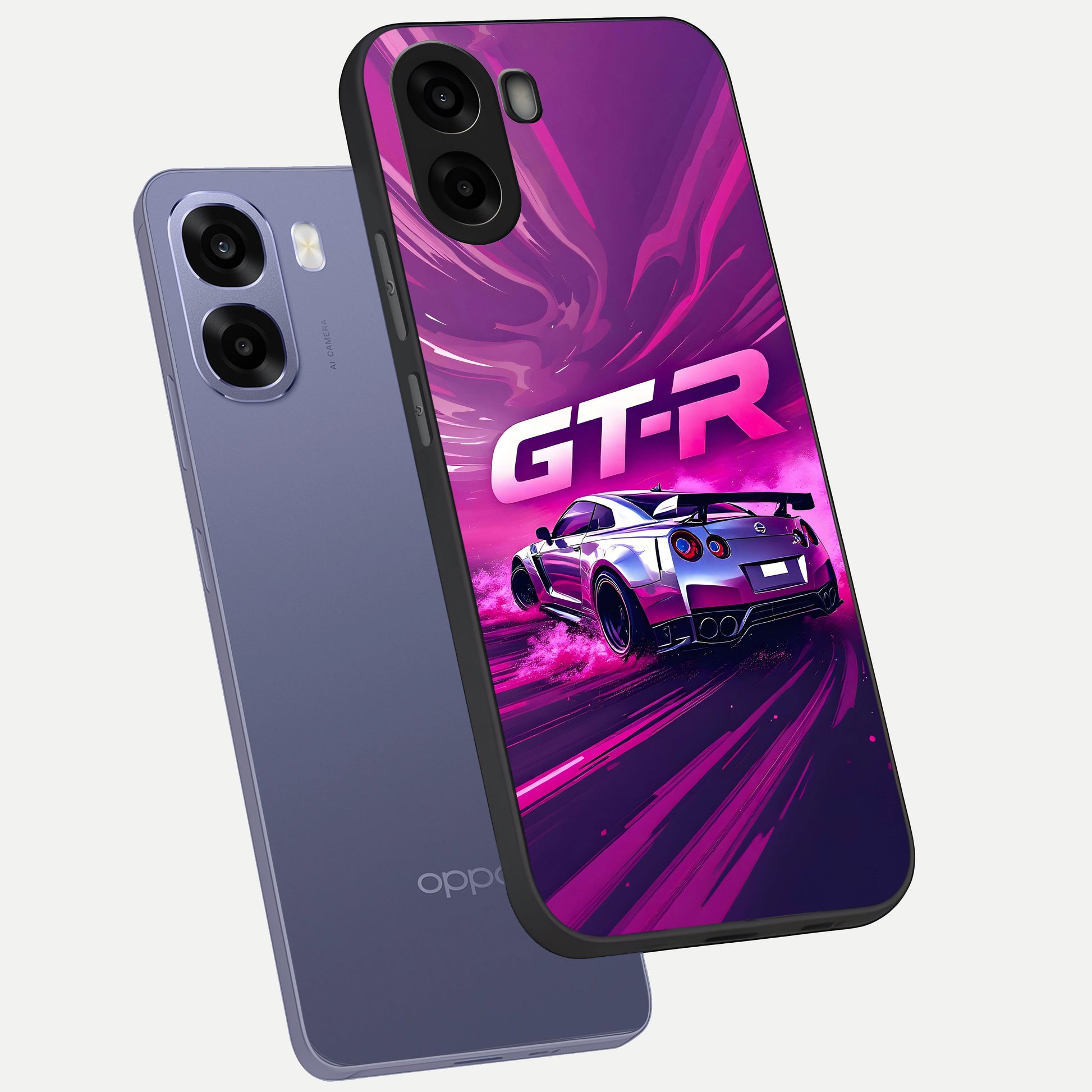  Speed Drift Legend phone case For Oppo A6s showing premium glass back cover with detailed artwork
