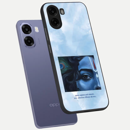  Spiritual Krishna phone case For Oppo A6s showing premium glass back cover with detailed artwork