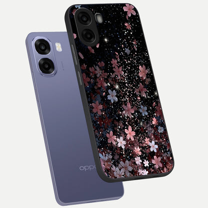  Starlit Flower Dreams phone case For Oppo A6s showing premium glass back cover with detailed artwork
