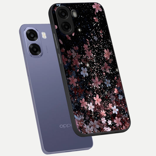  Starlit Flower Dreams phone case For Oppo A6s showing premium glass back cover with detailed artwork