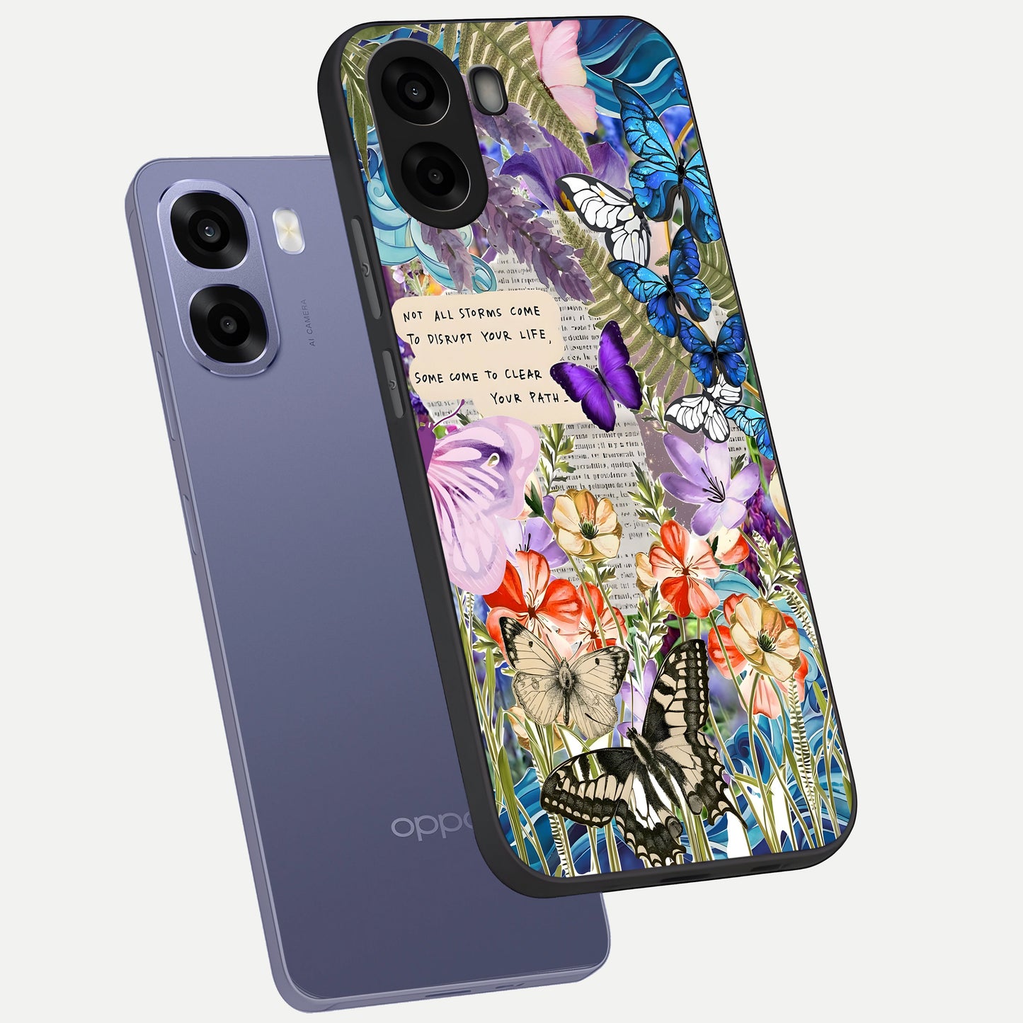  Storm Path Bloom phone case For Oppo A6s showing premium glass back cover with detailed artwork