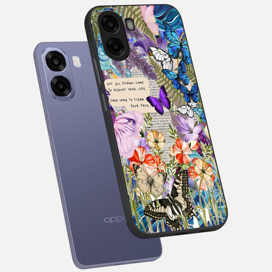  Storm Path Bloom phone case For Oppo A6s showing premium glass back cover with detailed artwork
