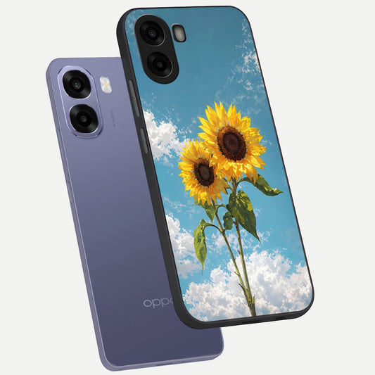  Sunlit Daisy Glow phone case For Oppo A6s showing premium glass back cover with detailed artwork