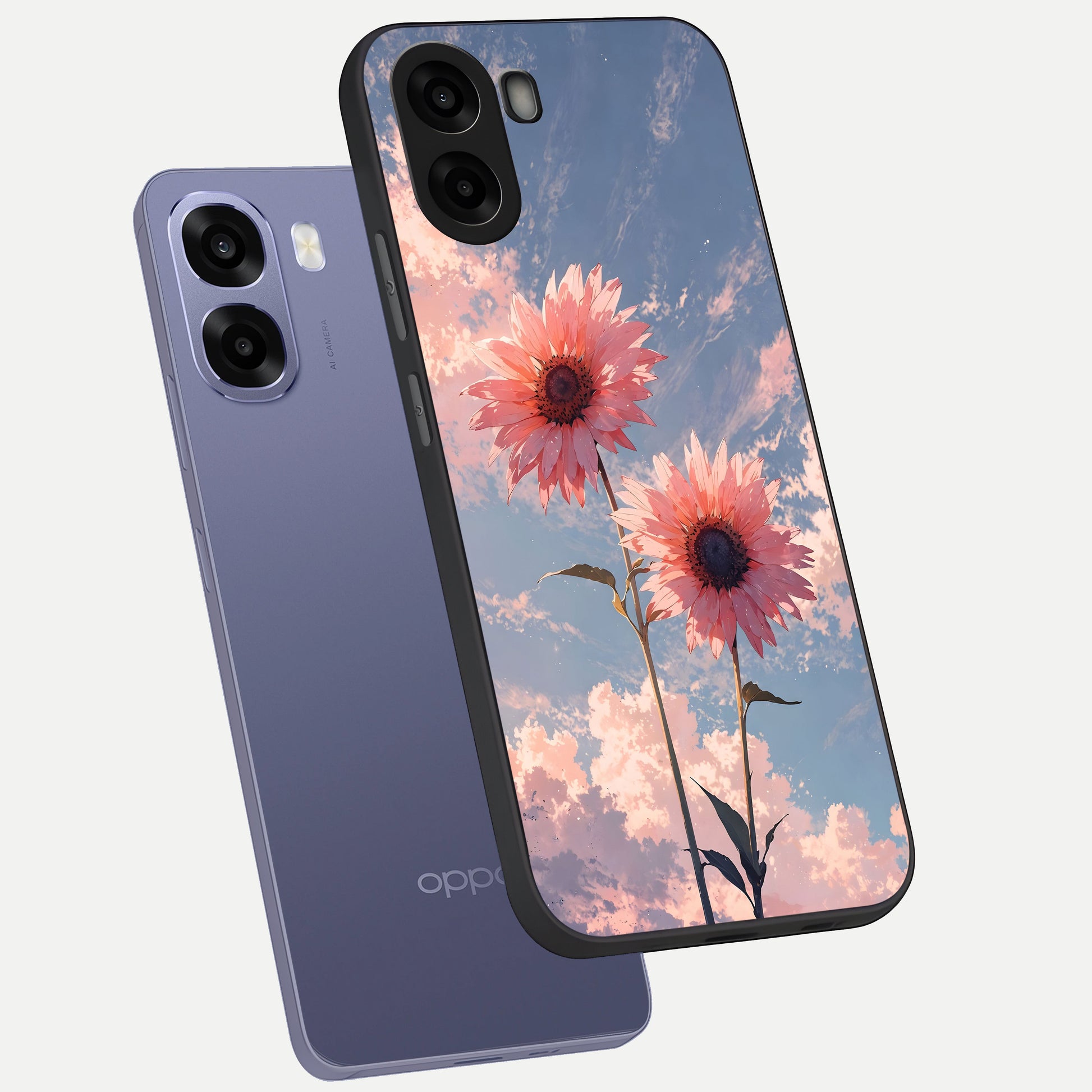  Sun Moon Balance phone case For Oppo A6s showing premium glass back cover with detailed artwork