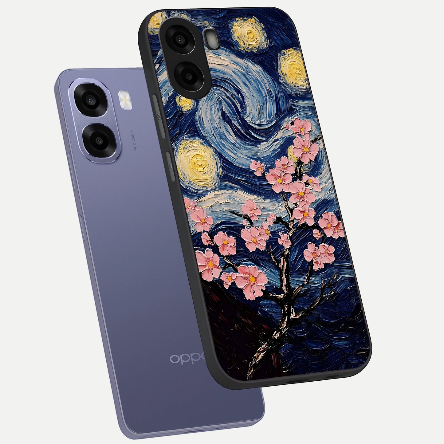  Van Gogh Scenery phone case For Oppo A6s showing premium glass back cover with detailed artwork