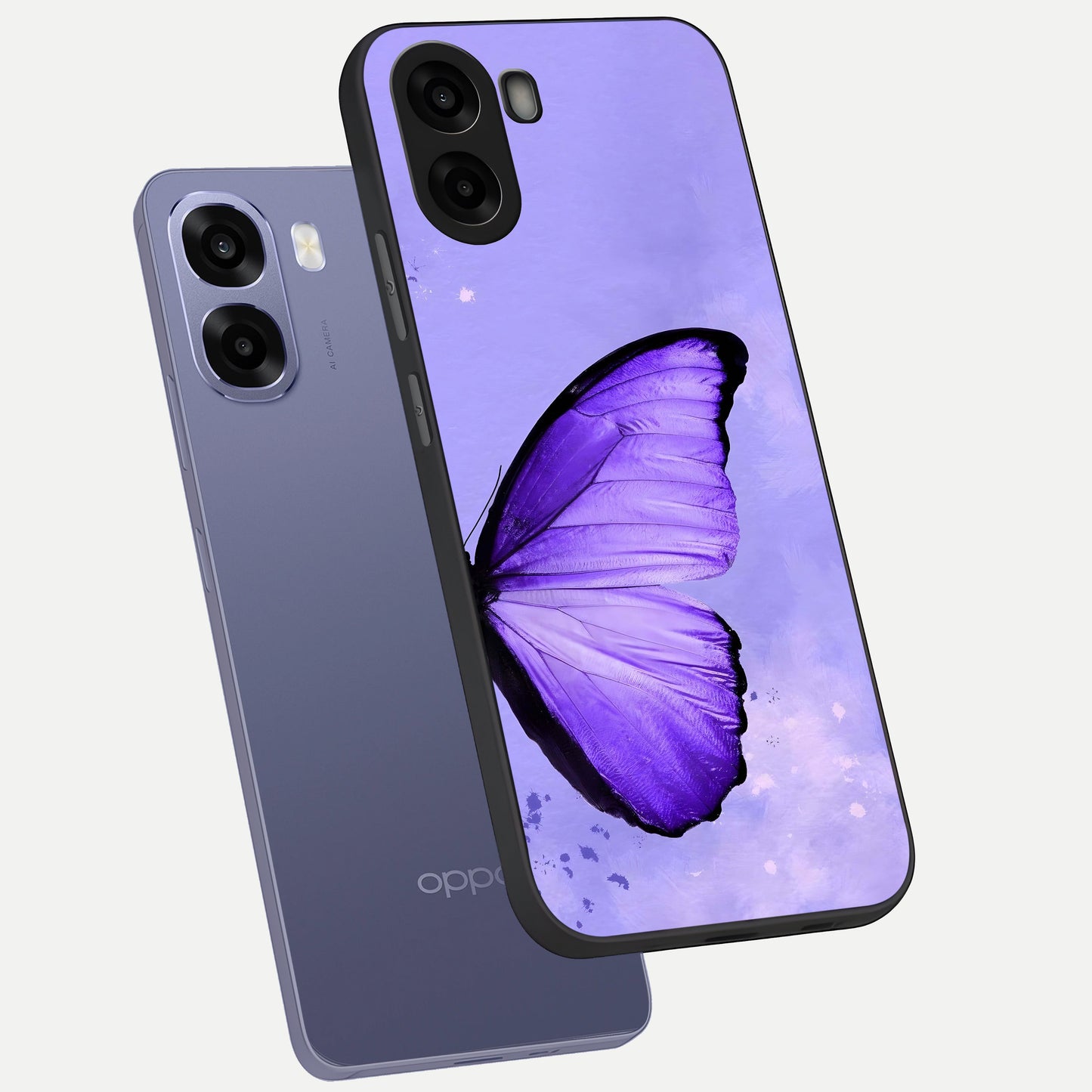  Violet Dream Wing phone case For Oppo A6s showing premium glass back cover with detailed artwork